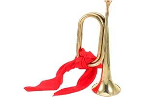 VICASKY Charge Bugle Horn, Professional Bugle Musical Instruments Horn Instrument Blowing Trumpet for School Band Cavalry Miltary Orchestra