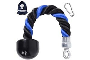 XYZDOUBLE Cuerda Tríceps Accesorio para Cable de Tracción hacia Abajo con Tríceps y Bíceps Multi Gym Nylon Manijas Antideslizantes - Dorsal, Biceps, Triceps, Gimnasio o Hogar