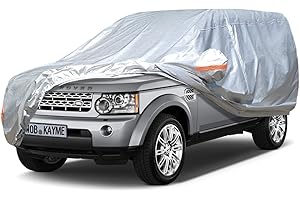 kayme Bâche Voiture Étanche Respirante, 6 Couches Housse de Protection Voiture Extérieur Compatible avec Land Rover Discovery III/IV(2004-2017) Contre Pluie Soleil Poussière avec Zip