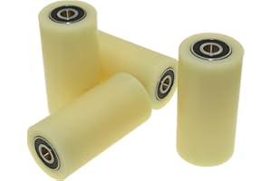 (50-100-12) Ein Satz von 4 Nylonrollen, aus Polyamid, 50 mm Durchmesser, 100 mm breit, 12 mm Lager, präzise gefertigt - 200 Kg Tragkraft