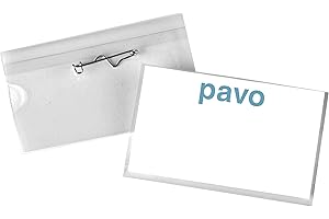 Pavo - Cartellini per nomi/Badge, 50 pezzi, Onda ago, la dimensione 40 x 60 mm, 8007776
