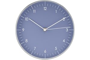 LUUK LIFESTYLE Reloj de Pared de Cuarzo con Mecanismo silencioso, diseño Moderno y Minimalista, Sencillo, Reloj de Cocina, salón, Comedor, Dormitorio, mudanza, Azul