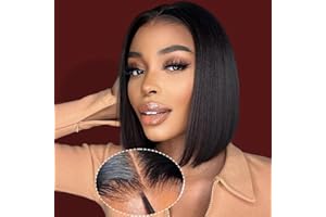 Wigs Glueless Short Bob Wig YDDM 5x5 HD Lace 10 Inch Perruque Sans Colle Glueless Wig Human Hair Pre Plucked Pre Cut 180% Density Perruque Sans Colle Glueless Lace Wig Human Hair Perruque Bresilienne