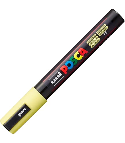 POSCA Marcatore Punta Extra-Fine Giallo PC1MR | Pennarello A Base D'Acqua Per Tutte Le Superfici | Ideale Per Decorare, Disegnare, Scrivere