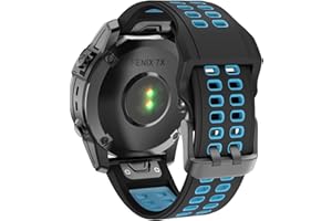 ISABAKE 26 mm Bracelets de Remplacement pour Fenix 7X/Fenix 5X/Fenix 5X Plus/Fenix 3/Fenix 3 HR/Fenix 6X/Fenix 6X Pro, Bracelet Sport en Silicone Bicolore de 26 mm,Hommes/Femmes Sport Bracelet.