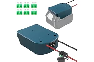 BTRUI 1 Pack Power Wheels Adapter for Makita 18V Battery with Fuse & Wire Clamps & 12 Gauge Wire, Good Electricity Converter for DIY Ride on Truck, Robotics and RC Toy