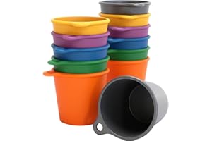 SoPro 12x Bicchieri di Plastica Riutilizzabili 4 cl - Shot 40 Millilitri Colorati - Da Appendere al Collo