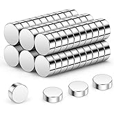 Wukong N45 Mini Strong Magnets, 6x2mm | 60 Pcs Small But Powerful Neodymium Magnets for Refrigerator, Office, 3D Printer, Mod