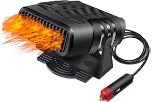 beseloa Autoheizung,Tragbare Auto Heizlüfter 12V 120WAnti-Fog 2-in-1 Heizung/Kühlung Mini-Autoheizung Mit Plug-In Zigarettenanzünder Windschutzscheiben-Defogger Defroster
