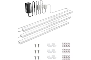 Bonlux Dimmable LED Under Cabinet Strip Lights Mains 12V DC Warm White 3000K LED Rigid Strip Bar Light Kit for Plug in Under Kitchen Cupboard Lighting, Closet Lighting (3X 30CM)