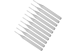 CoCud Carburo Fine Fresatura Incisione Fresatura Punte, 0.8mm Punta Dia. 1/8" Gambo, CNC Taglio Router Punte Utensili - (per PCB Macchine), 10 pezzi