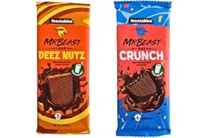 Feastables Mr Beast Bar Crunch & Deez Nutz Combo, 1.0 gram