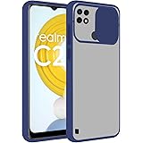 Amazon Brand - Solimo Mobile Back Cover for Phone Polycarbonate (Realmec21-Slider-Blue) Realme C21 - Blue - 1 - Case, Blue
