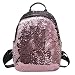 Produktbild OdeJoy Mode Mädchen Pailletten Schule Tasche Rucksack Schulranzen Schüler Draussen Reise Schulter Tasche Frau Schüler Reise Rucksäcke Transparent Handtasche Getäfelt Brieftasche (1 PC, Rosa)