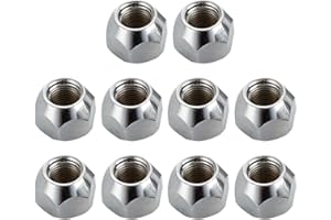 Buaak 10Pcs M12 1.5 Trailer Lug Nuts, Wheel-Nut, Wheel-Trailer, Tire Acorn Nut, Applicable to Toyota Coaster, Prado, Land Cruiser, 90942-01033, Silver