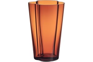 Iittala Aalto wazon szklany kolor miedziany, wymiary: 14 cm x 11,2 cm x 22 cm, 1062549