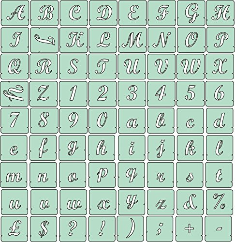 Schablonen, Buchstaben-Schablonen-Set, Schrift Größen: 40 mm, 50 mm, 75 mm, 100 mm – 75 mm - 2