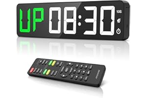 ‎ANJANK Gym Timer 15 Inch Large LED Display Wall Clock Interval Workout Countdown & Up Stopwatch 12 Adjustable Volumes 3 Installation Options Digital Timer for Fitness Home Garage Gym and Outdoor Sports
