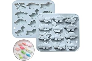 Fyfjur Moule Chocolat Silicone, Moule à Chocolat Dinosaure, Moule en Silicone Chocolat, Moules Silicone pour Bonbons, Chocolat, Gelée (Bleu, 16.6 * 14.7 * 1.8cm)