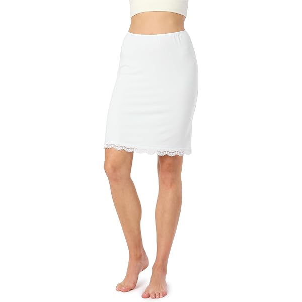 Sottogonna Mezza Vita Donna - Nero, Avorio, Bianco - Lunghezza 45,7 Cm - Prodotto Nel Regno Unito - Taglie Forti 40-58