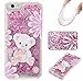 Produktbild KSHOP Schutzhülle iPhone 7/ iphone 7S 4.7" Hülle Schale Etui TPU Silikon Transparent Hardcase,3D Kreative Liquid Bling Hülle Case Dynamisch Treibsand Flüssige Fließend Wasser Glitter Glitzer Glanz Sparkle Klar Hart Plastik Tasche Kristall Handytasche Rückseite - Lila Treibsand Bär Treibsand