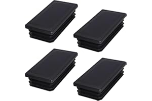 SKIR'CO (4 pièces) Bouchons Plastique Rectangulaires 40 x 80 mm, Embouts de Tube Mat, Inserts de Tube Rectangle, Bouchons de Poteau de Clôture, Noir RAL 9005