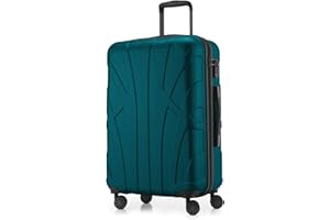 suitline - Hartschalen-Koffer Koffer Trolley Rollkoffer Reisekoffer, TSA, 66 cm, ca. 58 Liter, 100% ABS Matt, Aquagrün