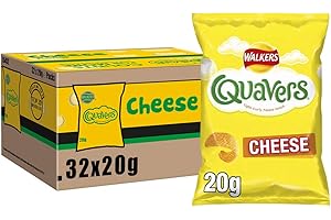 B00XVJIWOS Walkers Crisps Quavers Cheese Snacks Box, 20 g (Case of 32)