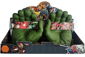 QCSTORE Avengers Hulk Moufles Gants PVC Le Hulk Cosplay Gants Hulk Gants Enfant Halloween Noël Enfant Costume Jouet Figurine Hulk Gants de boxe