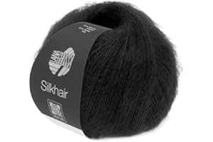LANA GROSSA Silkhair | Feines Lace-Garn aus Superkid Mohair mit Seide | Handstrickgarn aus 70% Mohair (Superkid) & 30% Seide | 25g Wolle zum Stricken & Häkeln | 210m Garn FB 14