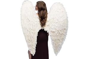 Boland - Engel Federflügel, 120 x 120 cm, Angel, Deko, Weihnachten, Valentinstag, Karneval, Fasching, Halloween, Mottoparty, Kostüm, Theater, Accessoire, Verkleidung