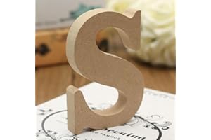 Gspirit Decorativo di Legno Lettere, Originale Colore 26 Alfabeto Legna Lettere per Nome Bambini Compleanno Festa Nozze Casa Decorazione e Camera da Letto, (S)