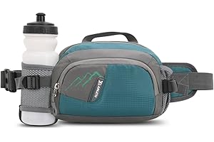 ROSSRORE Outdoor Unisex Waist Bag, Multi-Functional Fitness Running Water Bottle,Dog Walking 、Hiking/Mountaineering Waist Pack, Hip Bag with Water Bottle Holder Green