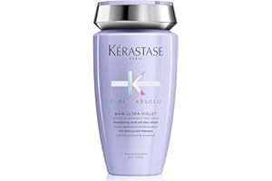 Kérastase Blond Absolu, Champú Ultravioleta Neutralizante, Para Pelo Teñido y Decolorado, Con Ácido Hialurónico, Bain Ultra-Violet, 250 ml