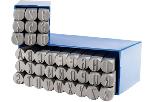 GRAVUREM-SR Jeu chiffres et Jeu lettres à frapper 0-9 + A-Z,& / 8mm