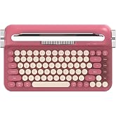 Coverzone Kablosuz Bluetooth ve 2.4G &Ccedil;ift Modlu Retro Daktilo Tasarımlı Klavye &ndash; Yuvarlak Tuşlu, Tablet &amp; Telefon Standlı, Er