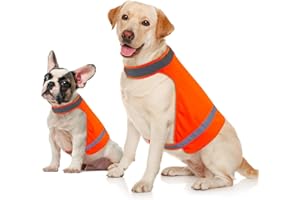 BIPAWTI 2 PCS Dog Reflective Vest for Hunting, Warnwesten für Hunde - Hält Hunde bei Outdoor-Aktivitäten Sichtbar, Sicherheits-Hundeweste Reflektierend Jagdweste für Nächtliche Spaziergänge, Jagd - Orange, M