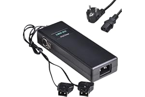 16.8V 4A V Mount Battery Charger, Hisewen D-Tap Dual Charger for Sony BP-95W/BP-150W/BP-190W V-Lock/Gold Mount Battery BP-U65 Camcorder Battery