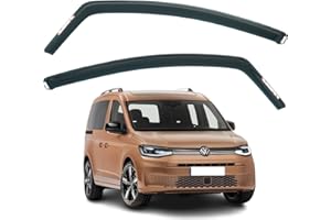 AirFlux Set di 2 deflettori d'aria compatibili con i modelli VOLKSWAGEN CADDY 2021 2022 2023 2024 2025 2026.