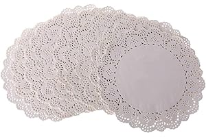 TWEAL Centrini di Carta Rotondo Merletto Carta Sottobicchieri,100 pezzi Bianco Pizzo Centrini Rotondi Torta di Imballaggio Pads Stoviglie di Nozze Decorazione 5.5 Pollici