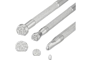 AHANDMAKER 3 herramientas de estampado de cuero, 3 estilos de tallado, juego de perforadoras profesionales para trabajar cuero, herramientas de grabado