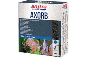 Amtra AXORB - Carbone Attivo Acquario di Origine Minerale, Acqua cristallina, previene Gli odori, Formato 1 Retina x 175 g