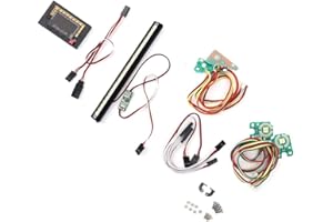 Drfeify RC Car Light Kit, RC Car Light Set 1 Roof Light +3 Light Connection Cable + 1 Light Controller + 4 Front Rear Light Group Compatible with TRX4 RC Model Car