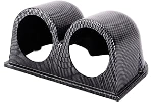 LKRXW 52mm Supporto per Strumentazione Auto Copriferro Strumenti a Doppio Foro Portacialde Calibro Cruscotto Porta Manometro Coppetta Portastrumenti Pod Due Fori Carbonio