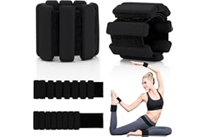 Auauraintt Set di pesi regolabili per polsi e caviglie, 2 pezzi (0,45 kg ciascuno) – Braccialetti portatili per yoga, danza, pilates, cardio, aerobica e camminata