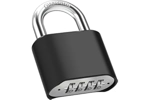 Diyife Candado Combinacion, [Actualizar Versión] Candado Seguridad de 4 Dígitos, Impermeable Exterior Candado con Combinación para Portales Jardín, Garaje，Cobertizos,Escolar,Trasteros, Sotanos