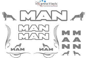 myrockshirt Großes Set MANAufkleber Seitenscheibe Truck LKW Set Windschutzscheibe Logo Aufkleber,Sticker,Decal,Autoaufkleber,UV&Waschanlagenfest,Profi-Qualität