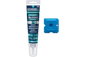ADVANCEDSIL Silicone Sealant | Clear Silicone Sealant with Finishing Tool For a Smooth & Professional Finish | Waterproof & Anti-Mould Protection