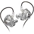 Yinyoo KZ EDX 1DD Wired in Ear Earphone, Headphone Wired with New 10mm Composite Magnetic Dynamic Driver, in Ear Monitor with Detachable 2 Pin 0.75MM Cable(Clear Grey, No mic)