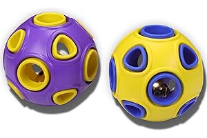 SCHITEC Piłki dla psów z dźwiękiem dzwonka, gumowa piłka do odważania dla średnich i dużych psów, interaktywne zabawki do żucia dla zwierząt domowych 7,5 cm